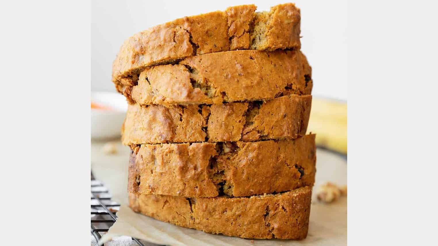 stack of banana bread