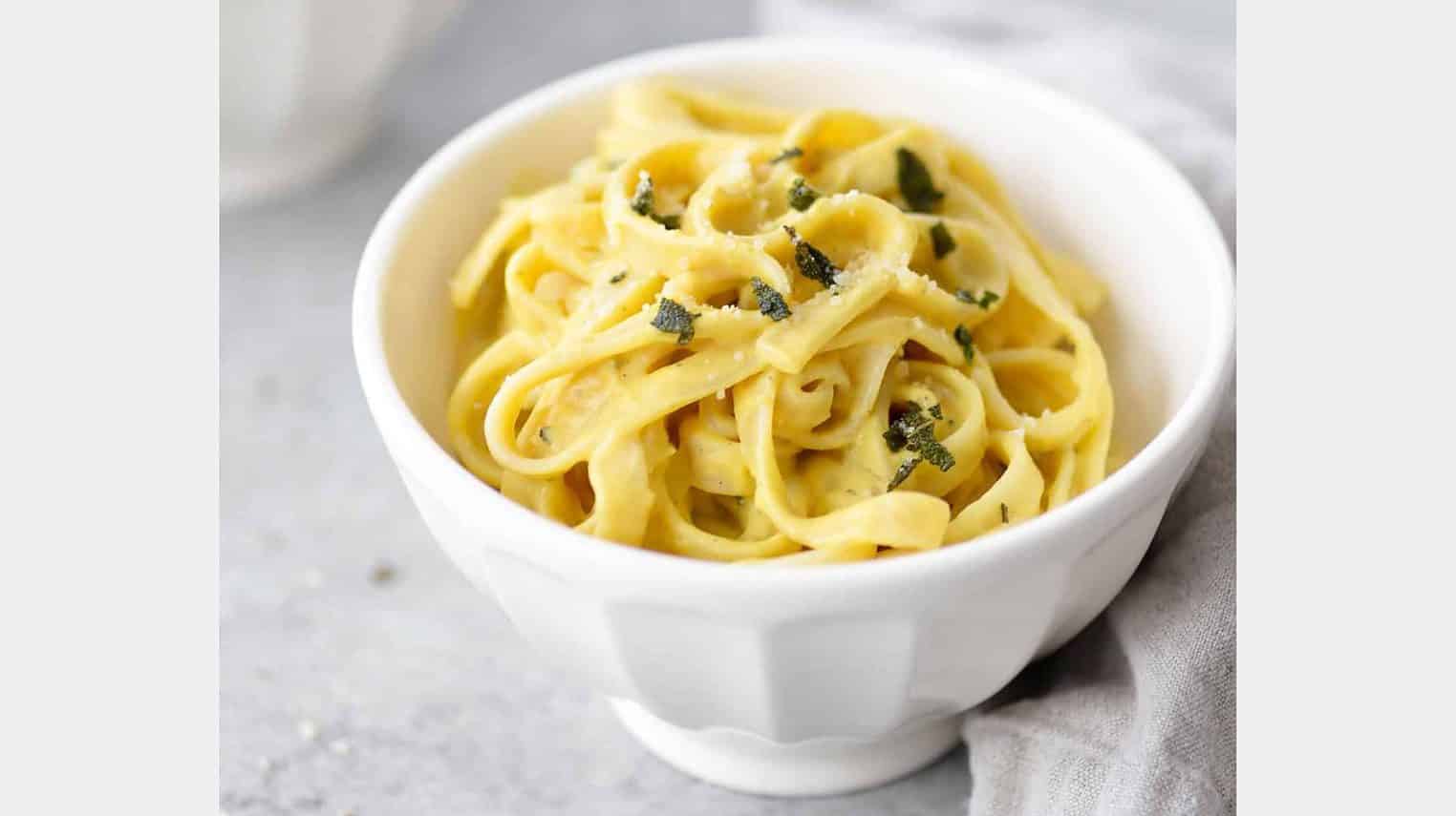 vegan butternut squash fettuccini recipe