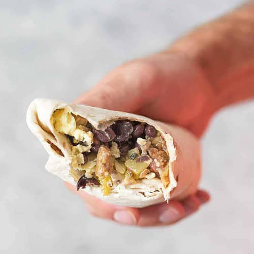 Breakfast Burrito With Bite Out Of It