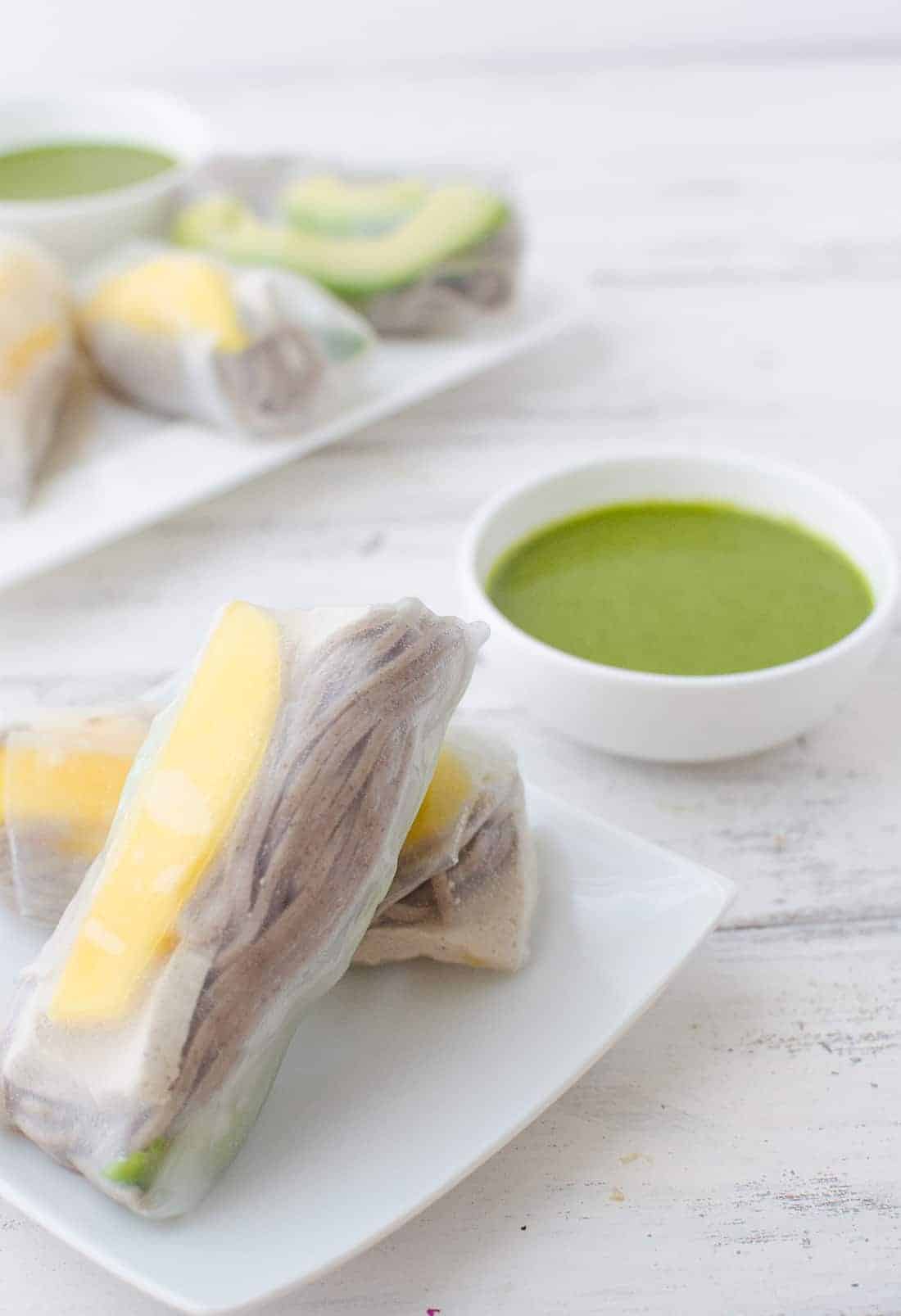 Mango Avocado Spring Rolls 2 These Avocado Spring Rolls Make The Perfect Spring Snack Or Light Dinner