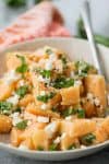 Melon, Mint and Feta Salad! This is the perfect sweet and salty combination. Great side-dish for summer, potlucks and cookouts. Cubes of melon, feta, mint and a lime dressing. Vegetarian and Gluten-Free. | delishknowledge.com