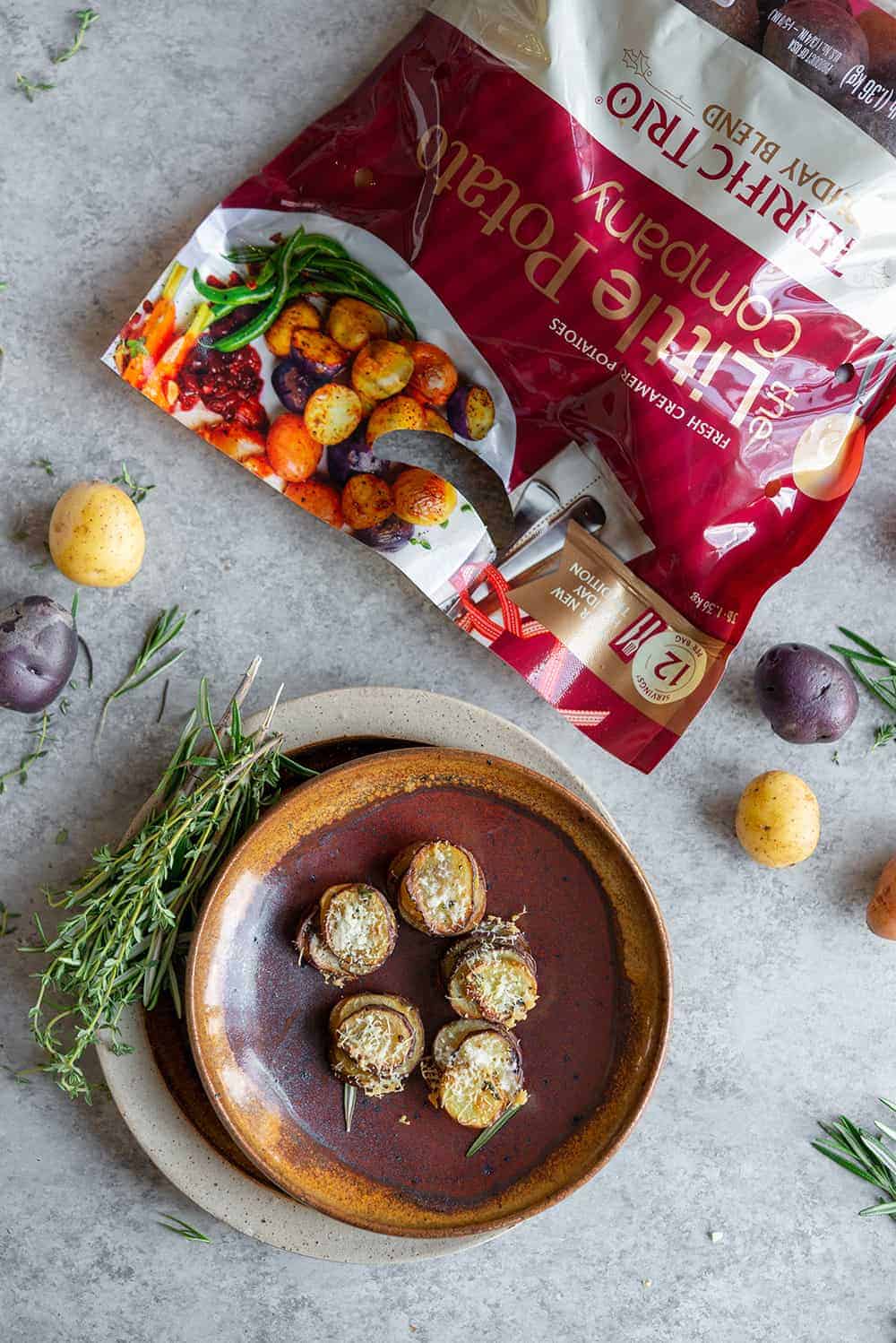 herb roasted potato stacks with cheese