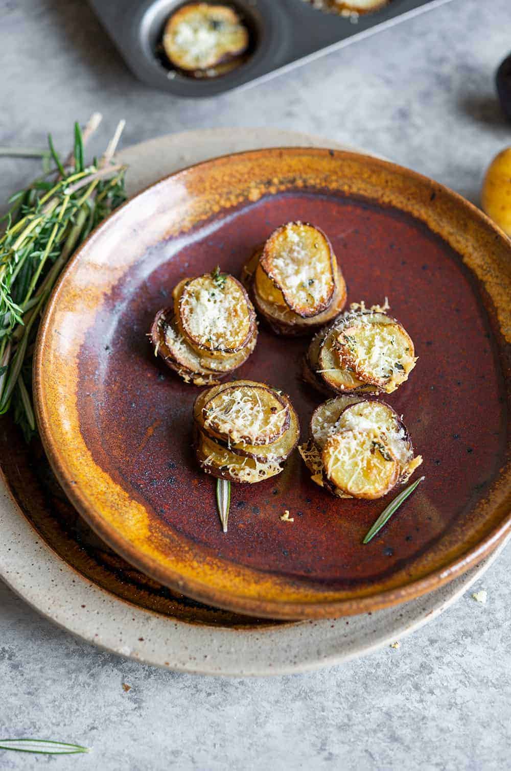 herb roasted potato stacks with cheese