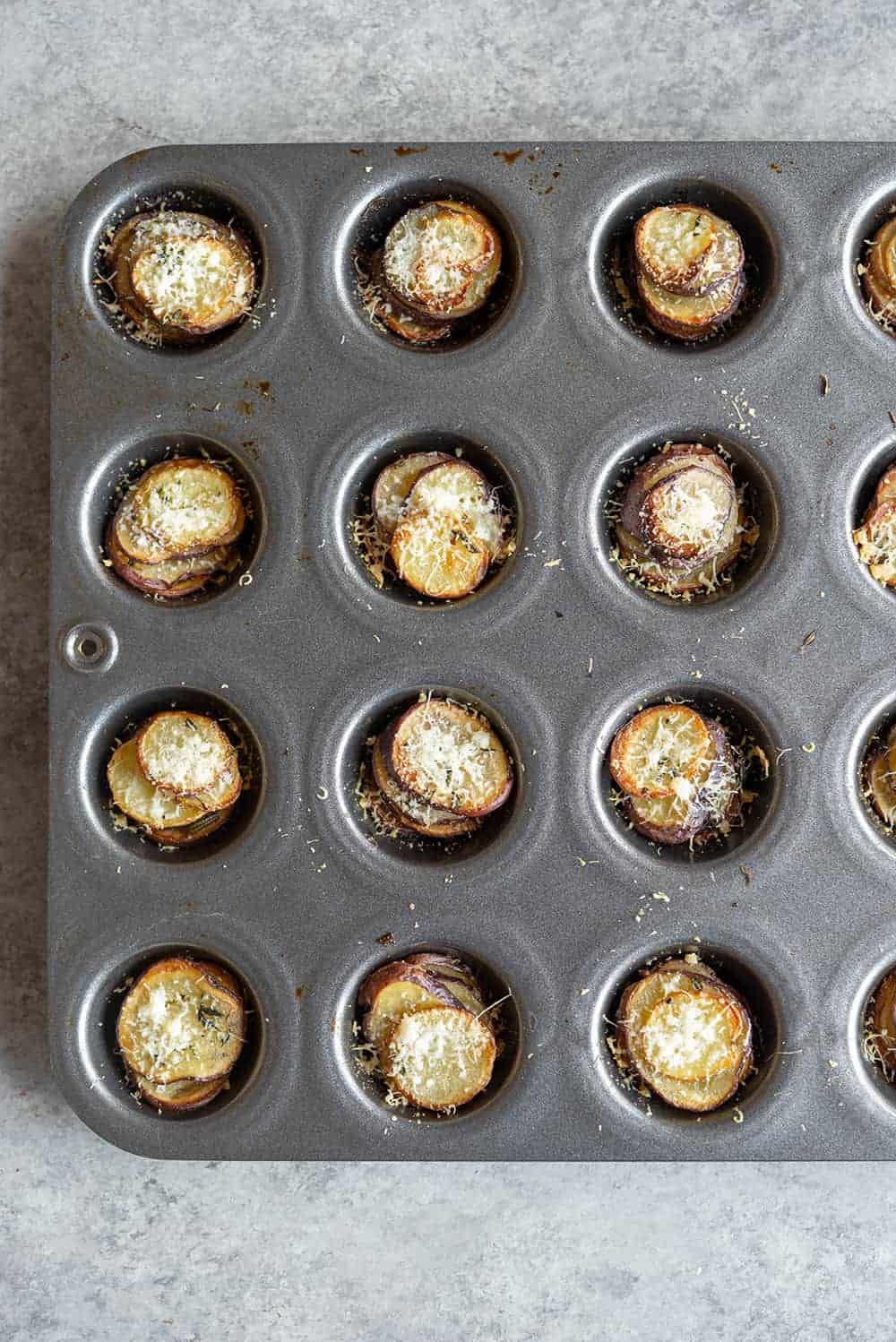 herb roasted potato stacks