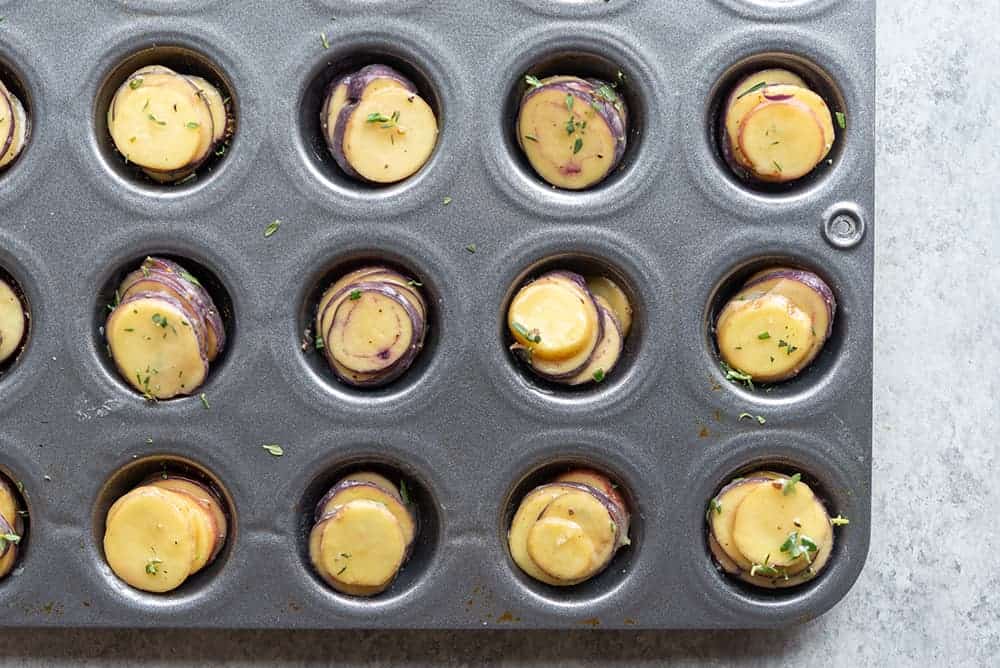 herb roasted potato stacks