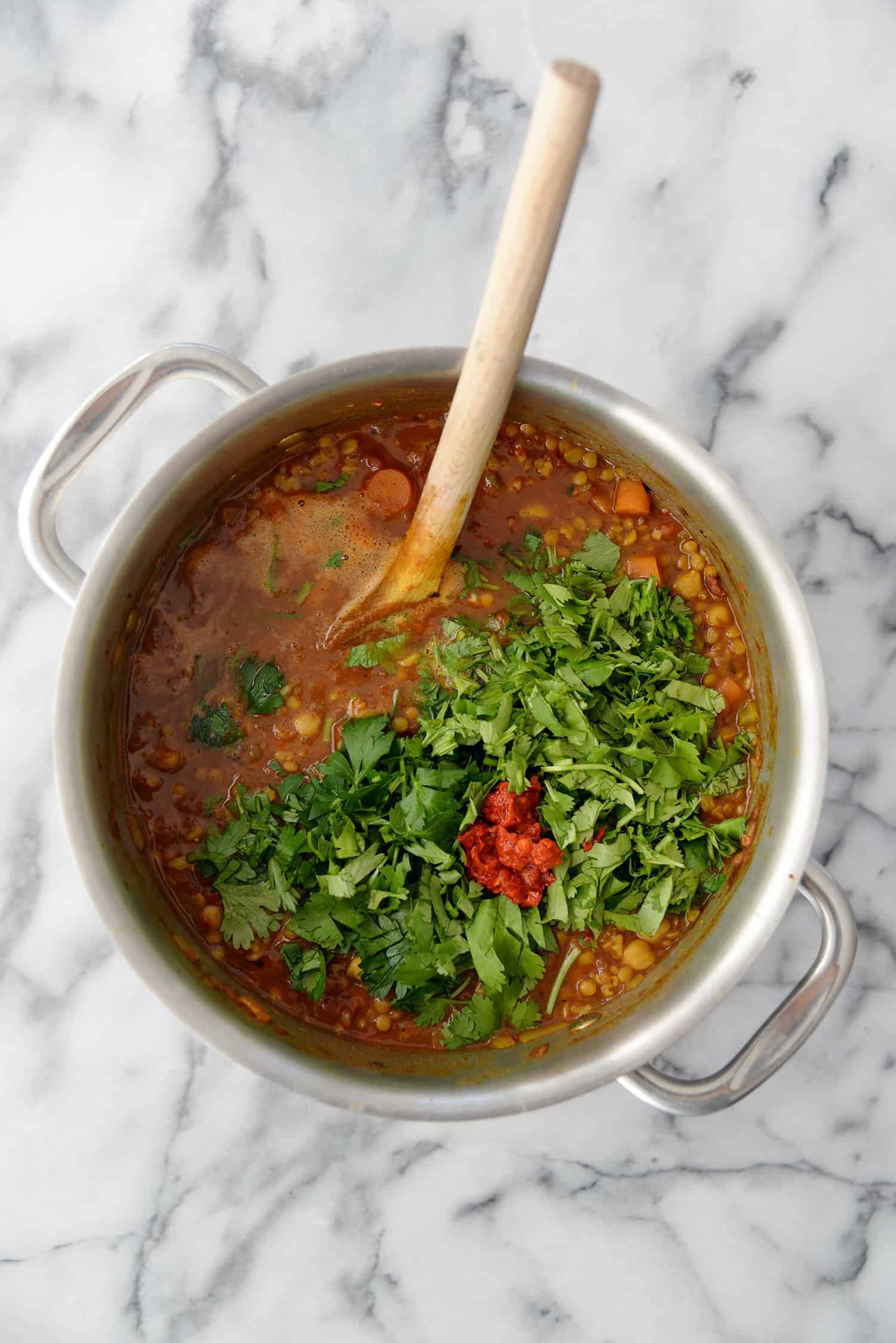 Moroccan Lentil & Chickpea Soup - Delish Knowledge