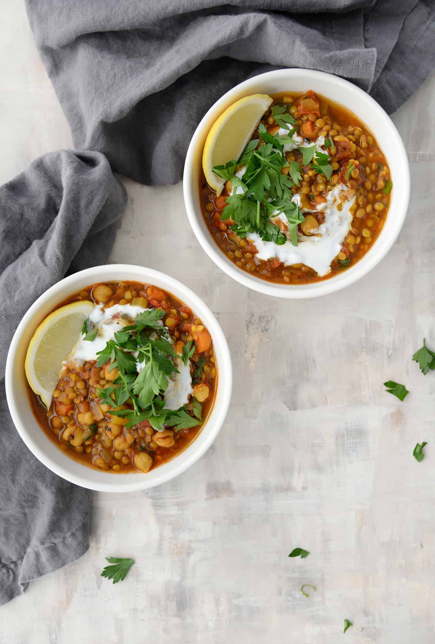 Moroccan Lentil & Chickpea Soup - Delish Knowledge