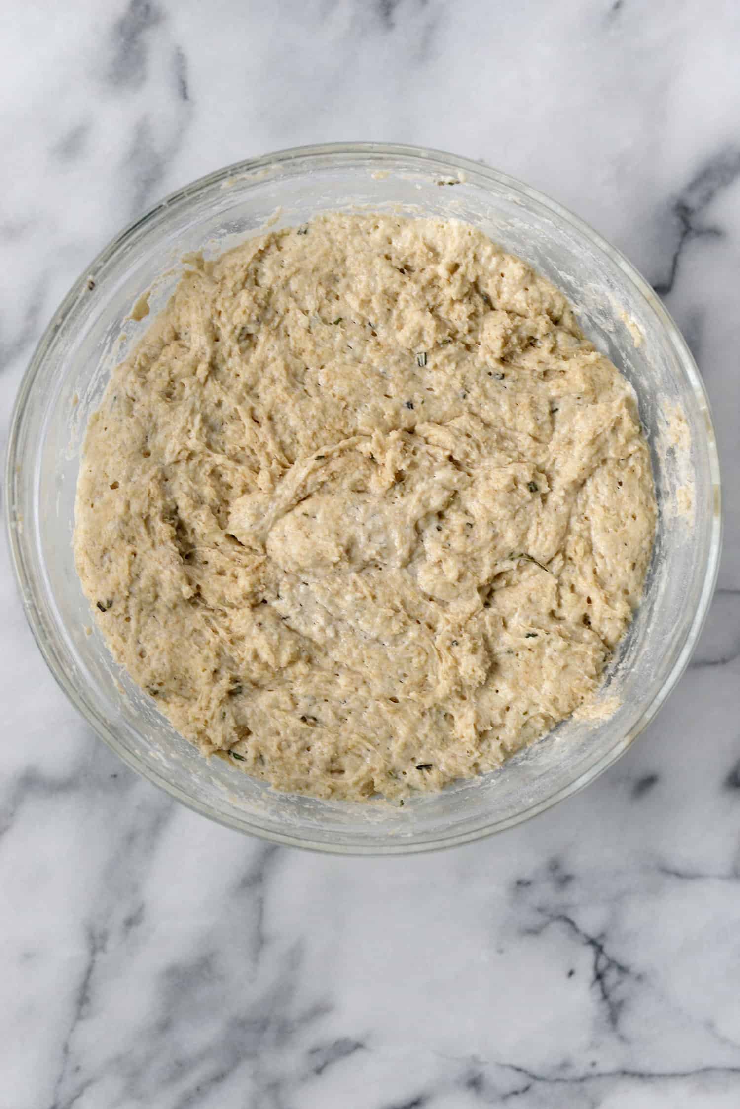 instant pot bread dough in a glass bowl