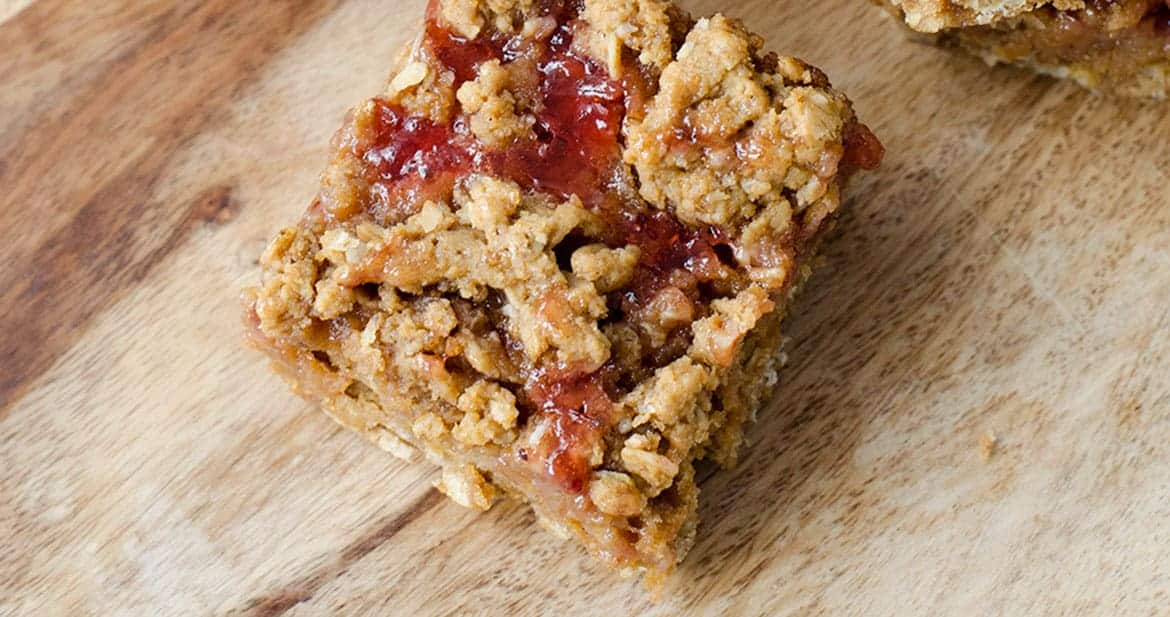 Vegan PB&J Oatmeal Bars + Video Delish Knowledge