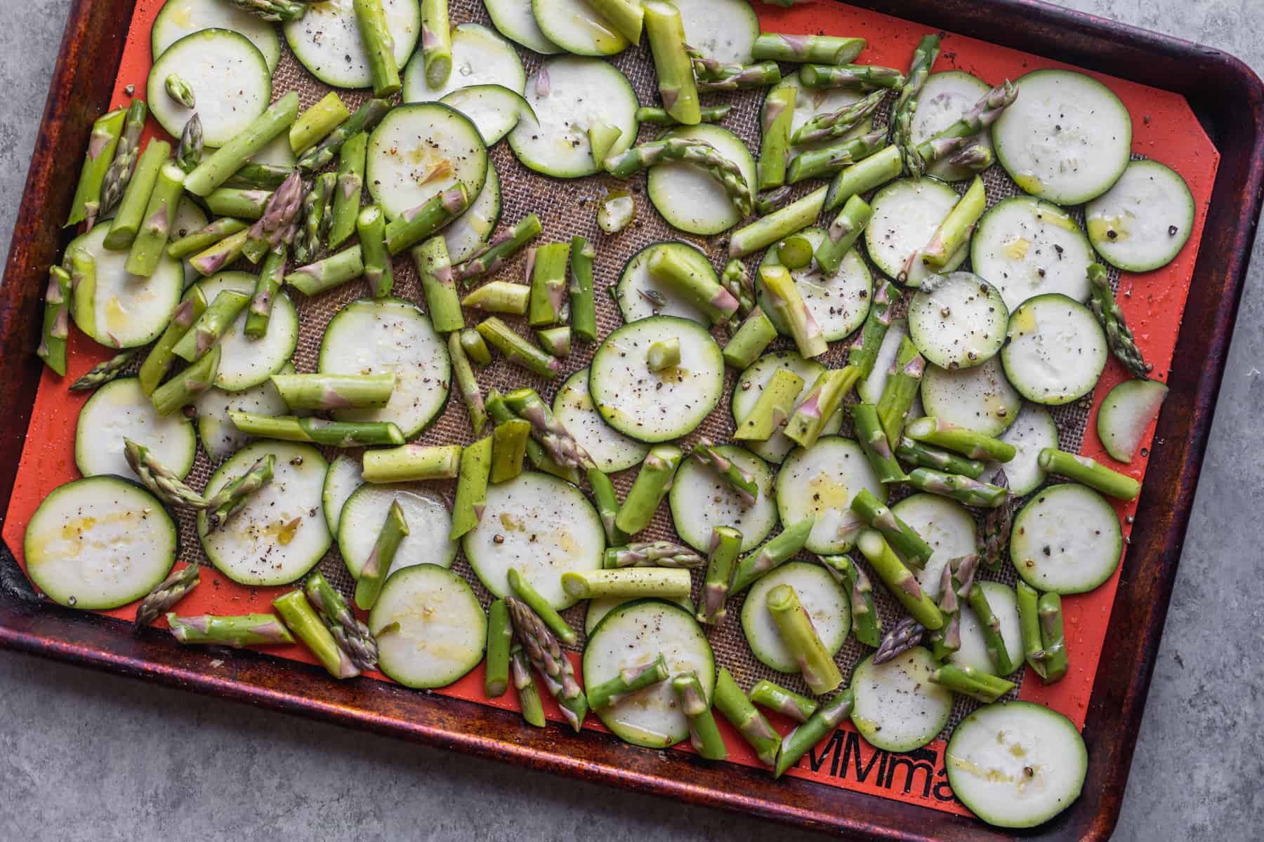 Roasted Zucchini And Asparagus