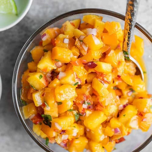 Bowl Of Peach Habanero Salsa