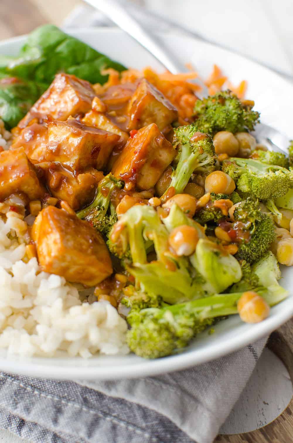 Peanut Tofu Buddha Bowl + Video - Delish Knowledge