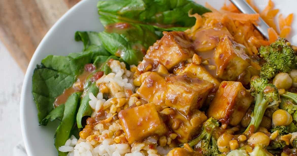 Peanut Tofu Buddha Bowl + Video - Delish Knowledge