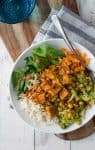 Peanut Tofu Buddha Bowl! A Healthy Lunch Or Dinner, Perfect For The New Year! Brown Rice, The Best Tofu, Vegetables, Roasted Broccoli In A Simple Peanut Sauce. Vegan And Gluten-Free. | Www.delishknowledge.com