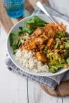 Peanut Tofu Buddha Bowl! A Healthy Lunch Or Dinner, Perfect For The New Year! Brown Rice, The Best Tofu, Vegetables, Roasted Broccoli In A Simple Peanut Sauce. Vegan And Gluten-Free. | Www.delishknowledge.com