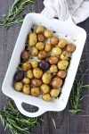 Perfect Herb Roasted Potatoes. These recipes are roasted with sage, rosemary and thyme. Perfect for #thanksgiving, the #holidays or any simple table! #Vegan and #Glutenfree. #healthy #vegetarian #sidedish #christmas #recipes #healthyrecipe | www.delishknowledge.com