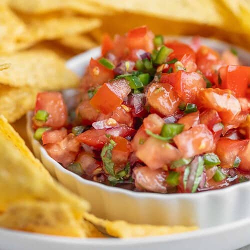 Pico de Gallo 12 Fresh Salsa Recipe In A Bowl With Chips