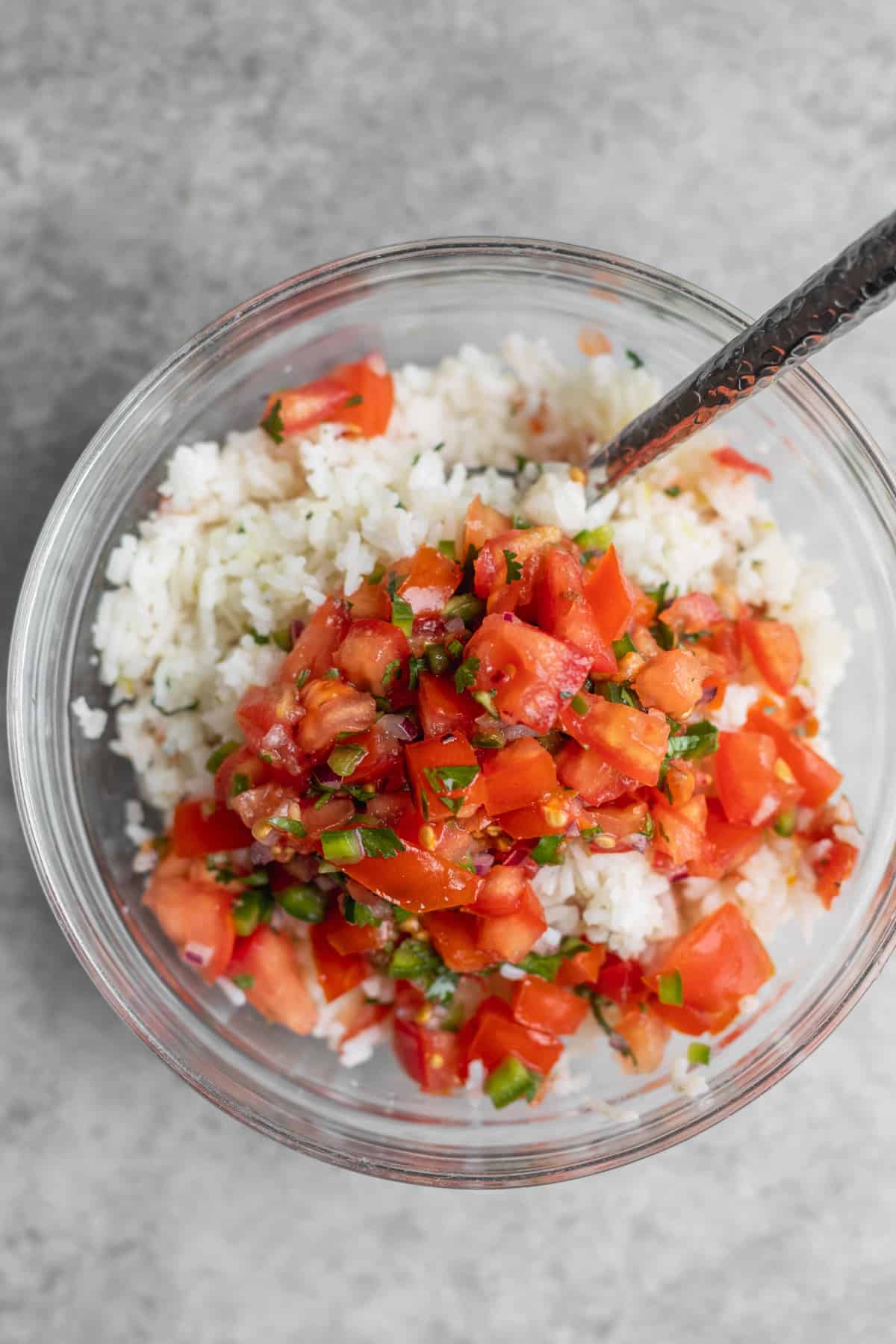 Bowl Of Rice And Pico De Gallo