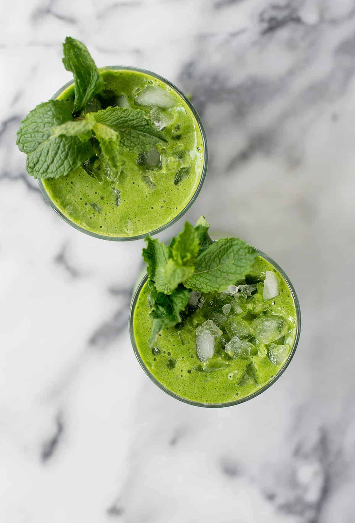 Pineapple Mint Green Drink 7 Pineapple Mint Green Drink! Tastes Like A Pineapple Mojito. Mint, Kale, Pineapple And Lime, A Refreshing Juice For Spring And Summer. Vegan And Gluten-Free. | Delishknowledge.com