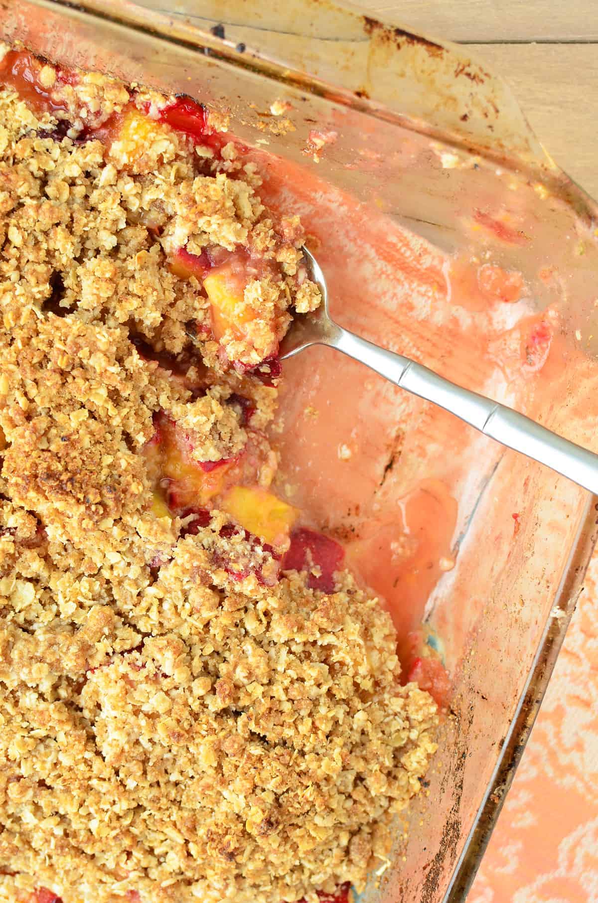 The Best Summer Dessert- You'Ve Gotta Make This One! Stone Fruit &Amp; Thyme Crumble, Sweet, Tart With A Hint Of Savory. Vegan And Gluten-Free Option! | Www.delishknowledge.com