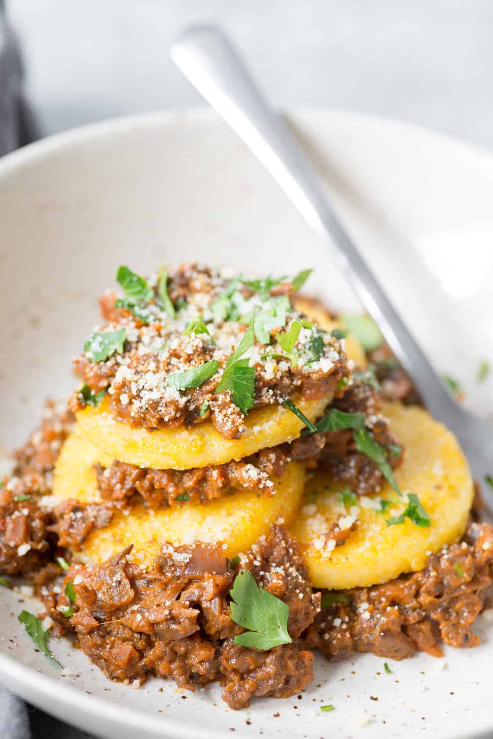 Polenta With Mushroom Bolognese