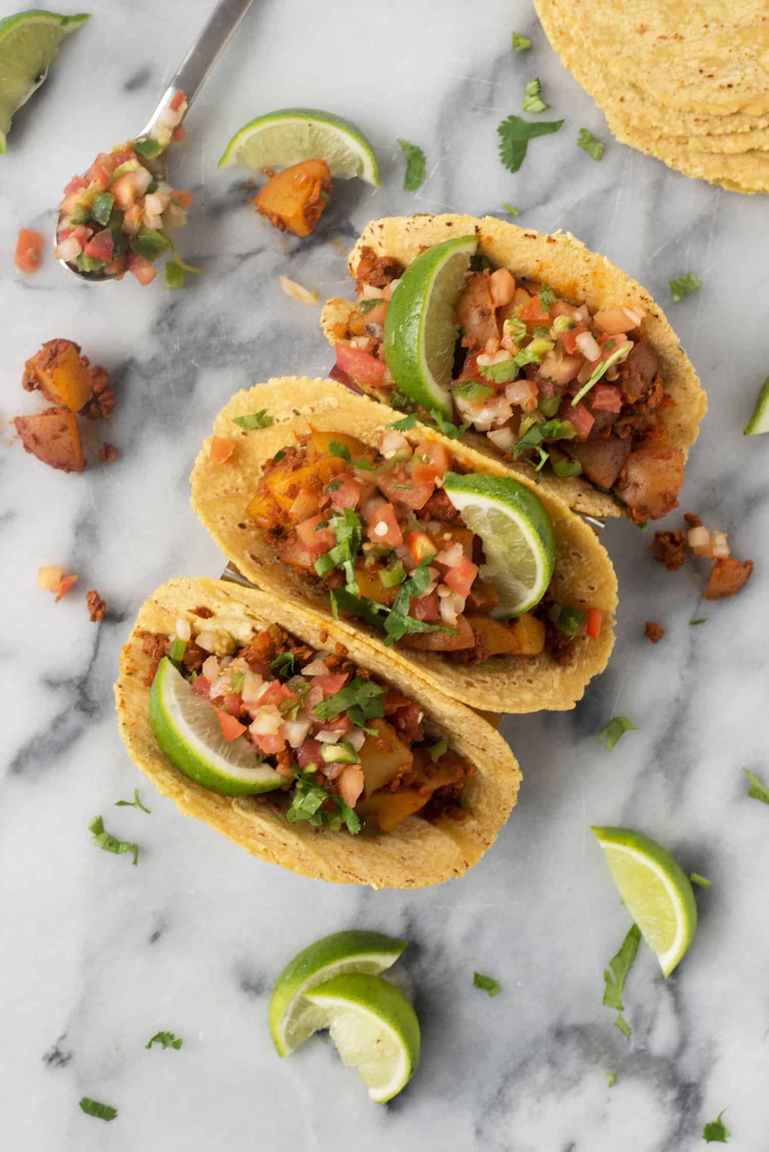 Vegan Potato and Chorizo Tacos