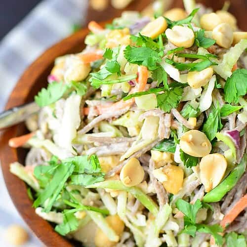 Rainbow Soba Noodles with Peanut Sauce 8 30 Minute Meal! Rainbow Soba Noodles With Creamy Peanut Sauce! This Healthy Recipe Is Soooo Good! #Vegan | Www.delishknowledge.com