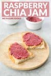 raspberry chia seed jam with texts