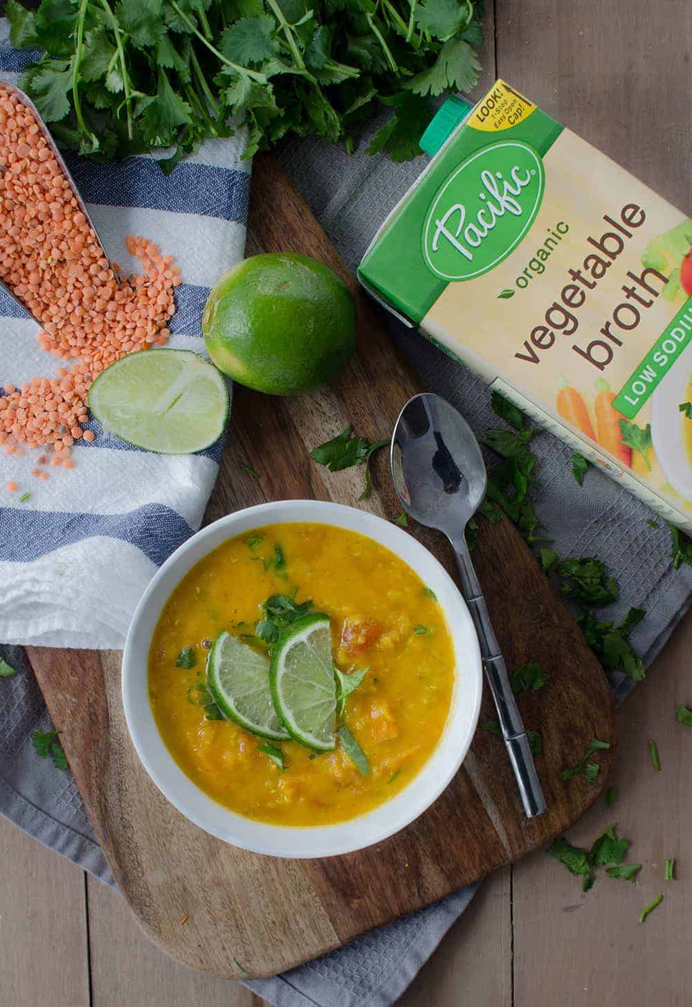 Red Lentil Curry Soup! Vegan, Gluten-Free and so delicious. You've gotta make this protein packed soup! | www.delishknowledge.com