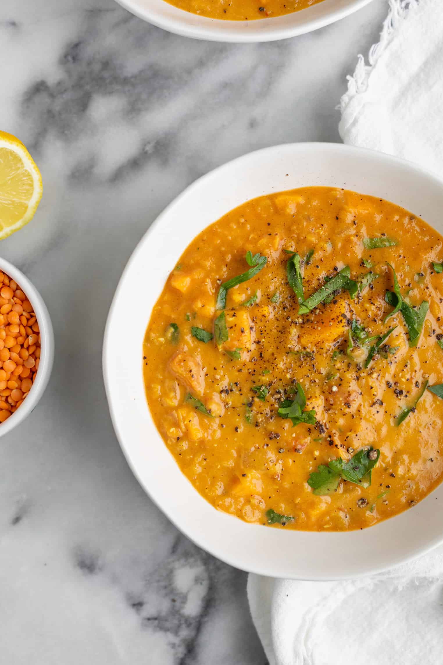 Bowl Of Soup With Red Lentils 