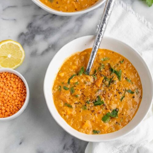 Curried Lentil Soup With Two Bowls
