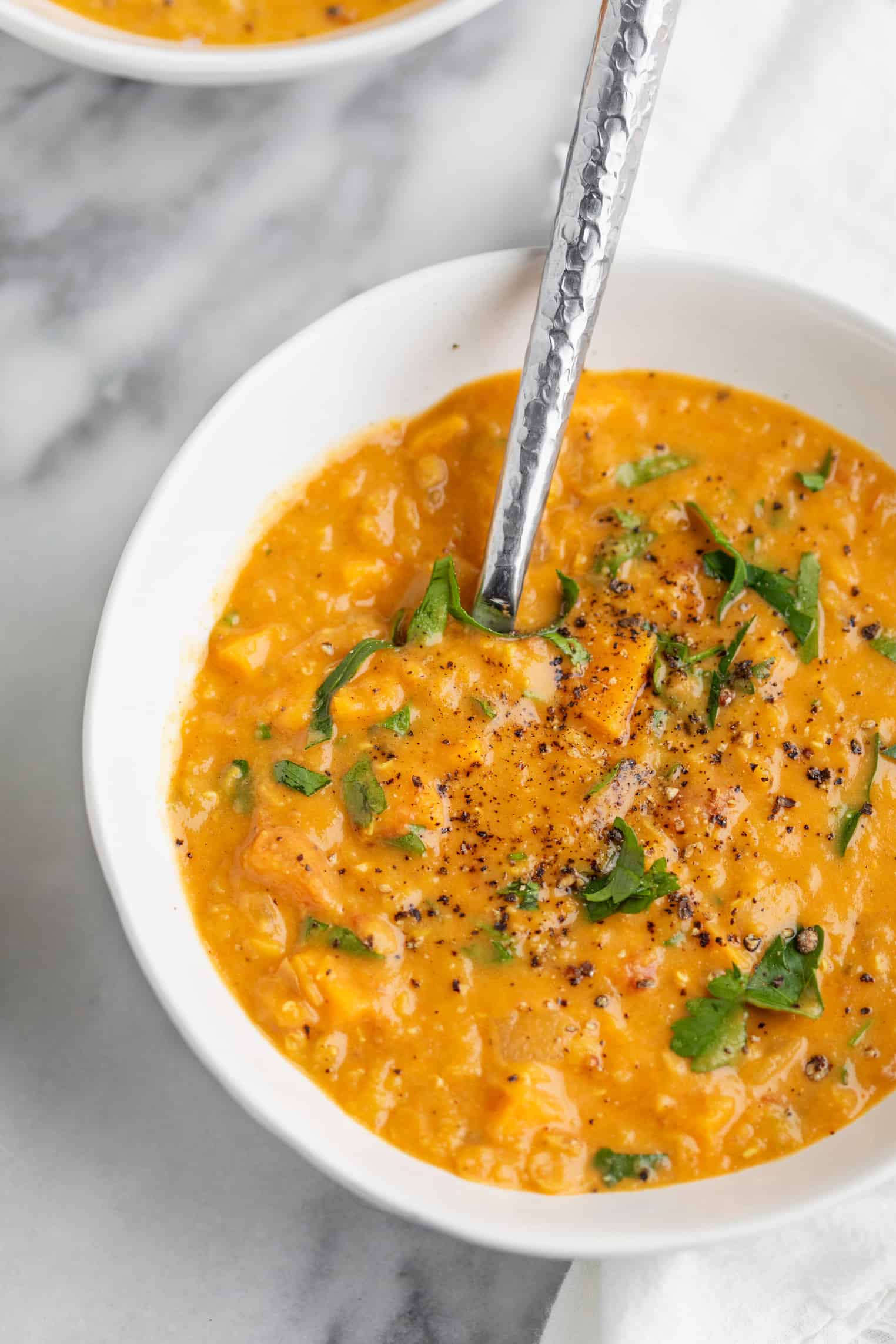 Bowl Of Red Lentil Curry Soup