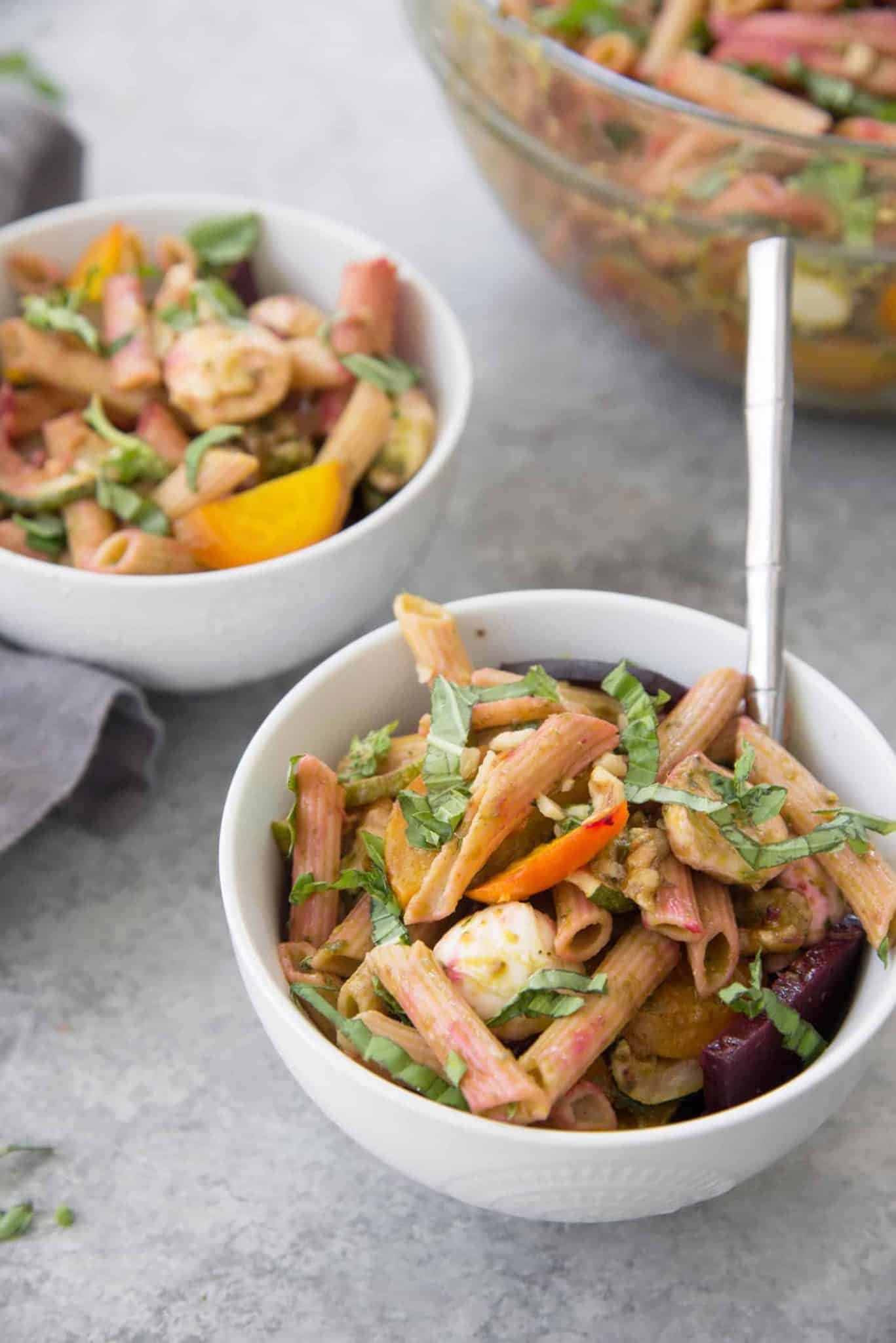 Roasted Beet Pasta Salad with Basil Dressing Delish Knowledge