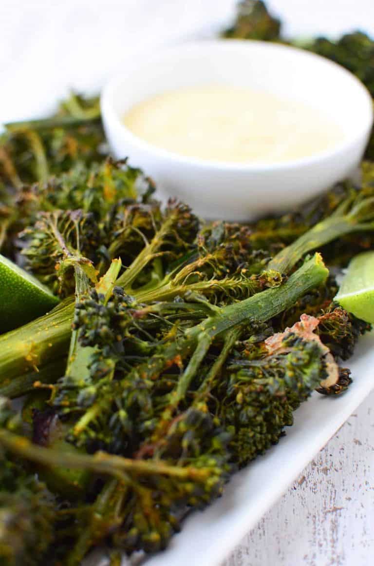 Roasted Broccoli with Curry Dipping Sauce Delish Knowledge