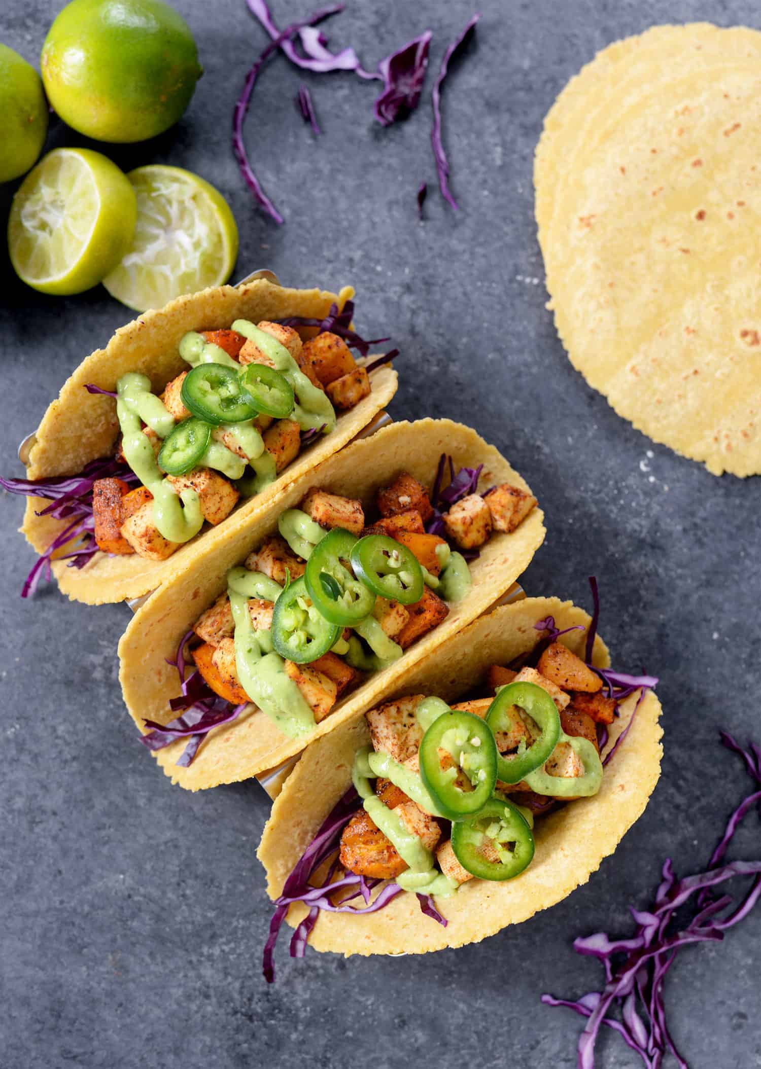 butternut squash tacos with jalapeño