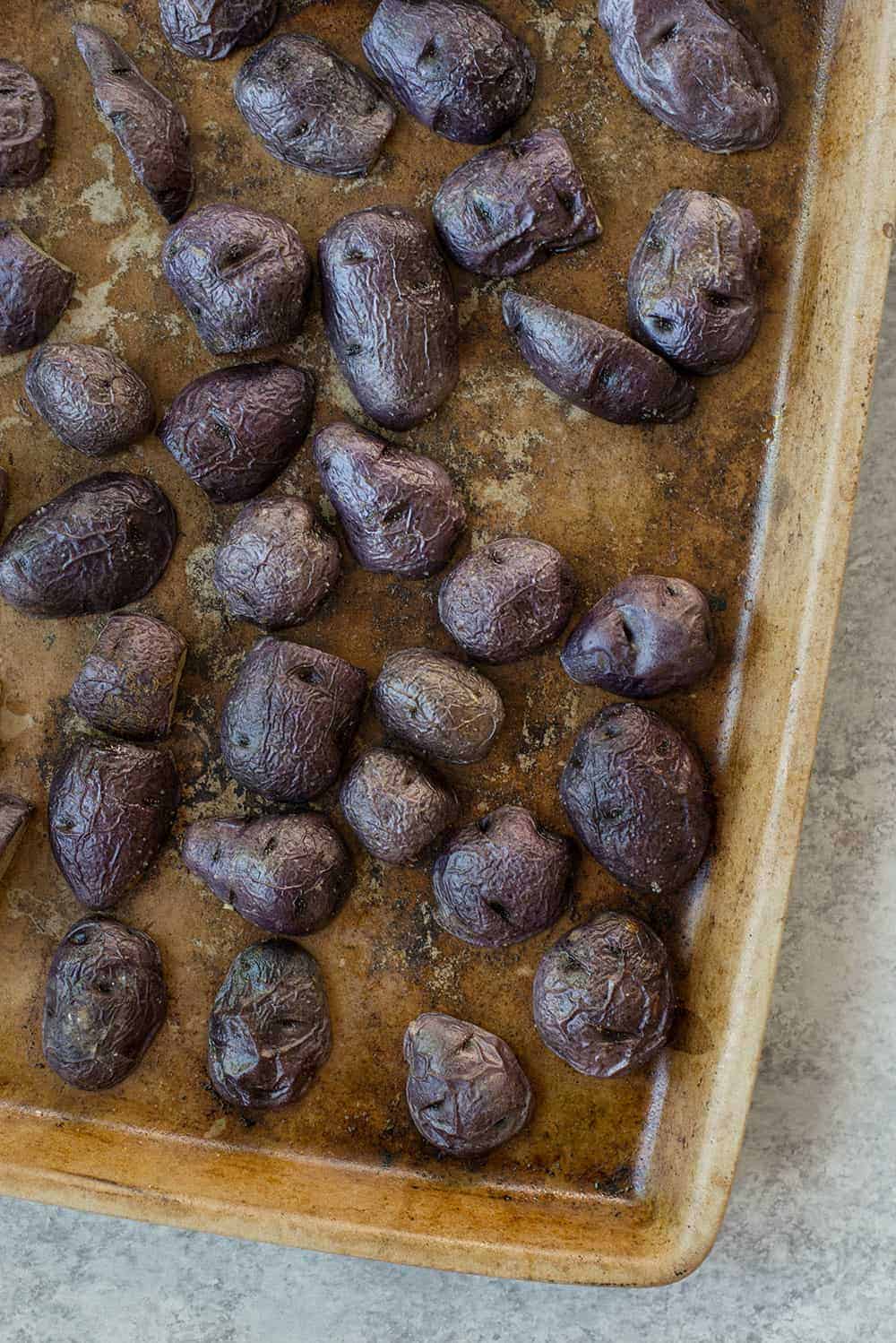roasted blue potatoes 