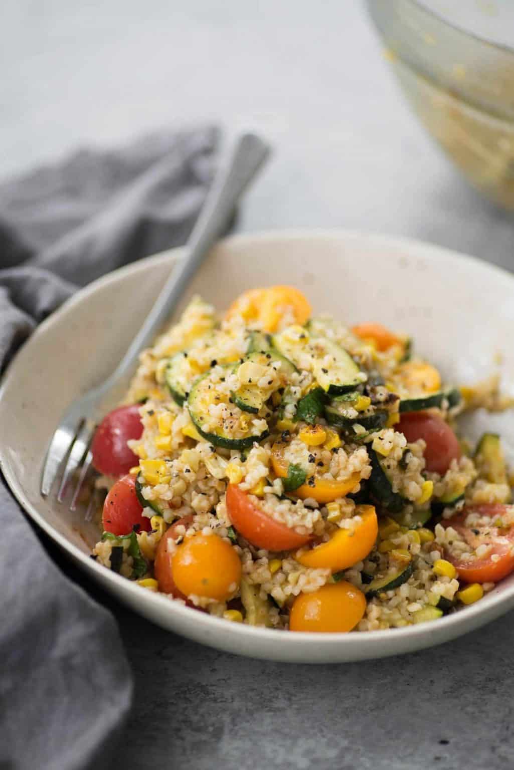 Roasted Zucchini, Corn and Bulgur Salad Delish Knowledge