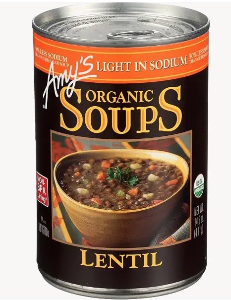 The 10 Healthiest Canned Soups 7 A Can Of Amy’s Organic Soups, Lentil Flavor, Known As One Of The Healthiest Canned Soups. The Label Highlights “Light In Sodium” And “Usda Organic.” Net Weight Is 14.5 Oz (411G).