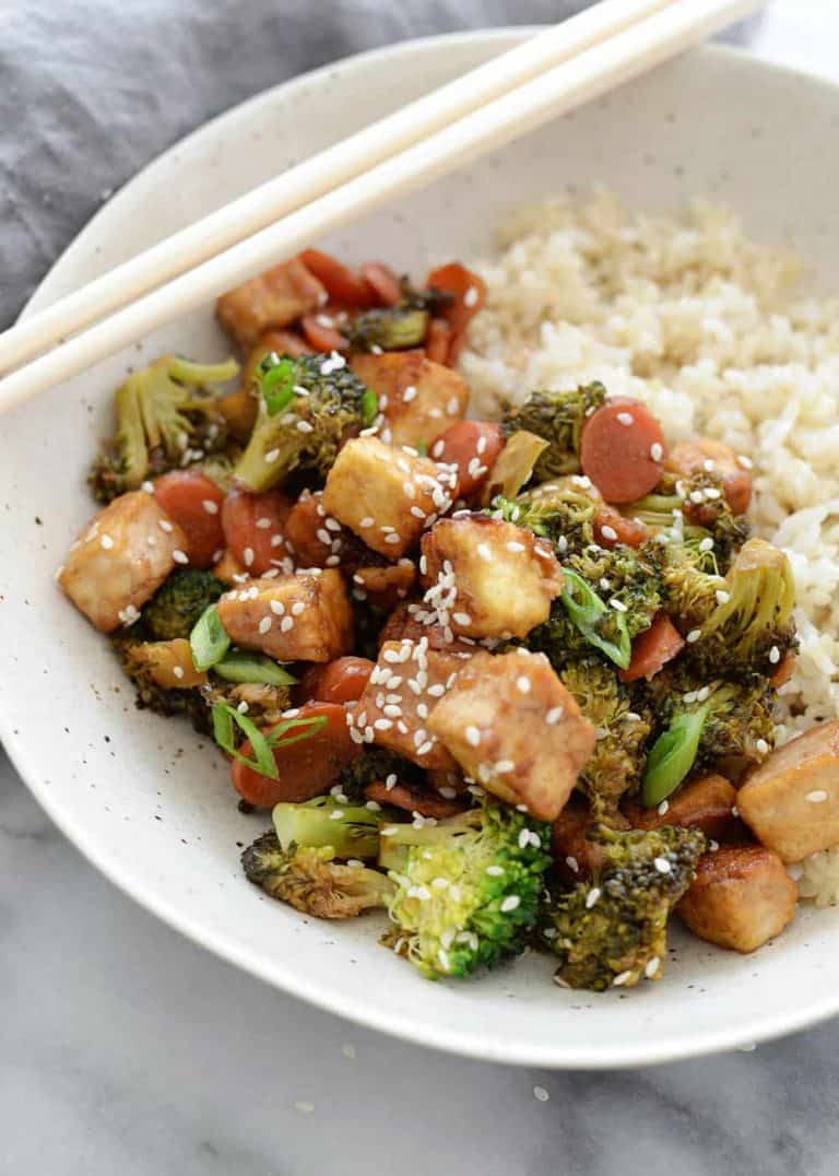 Sesame Ginger Tofu and Veggie Stir Fry Delish Knowledge