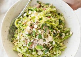 Shaved Asparagus Spring Salad! Perfect for showers, brunch, Easter and more. Vegan. | delishknowledge.com