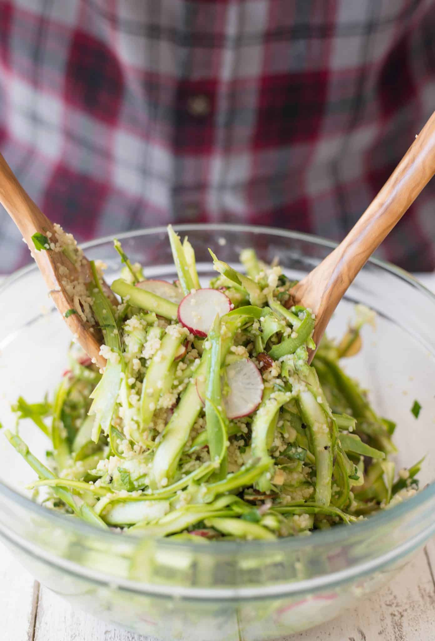 Shaved Asparagus Spring Salad! Perfect For Showers, Brunch, Easter And More. Vegan. | Delishknowledge.com