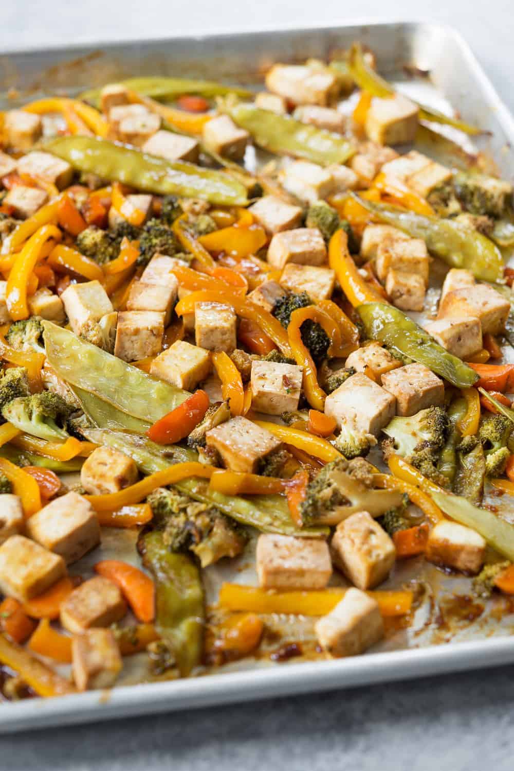 Vegan Sheet Pan Stir Fry With Tofu And Vegetables