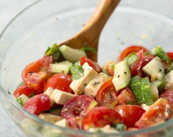 Simple Tomato Tofu Feta Salad
