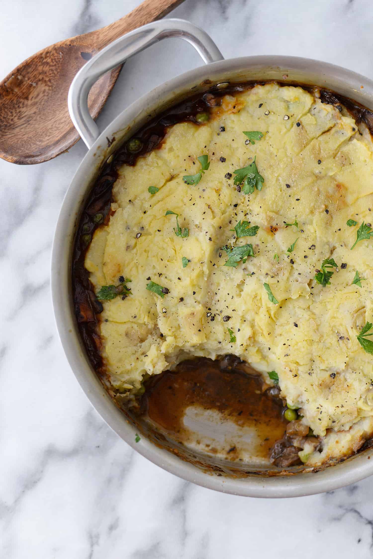 Vegan Skillet Shepherd's Pie 3 Vegan Skillet Shepherd'S Pie! Have Leftover Mashed Potatoes? Make This Recipe! Stove-Top Stew Of Vegetables And Mushrooms Covered In Mashed Potatoes. A Perfect Vegan And Gluten-Free Comfort Dinner. | Www.delishknowledge.com