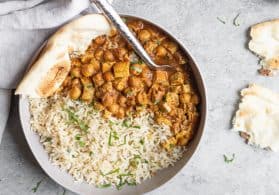 Bowl of Slow Cooker Indian Butter Chickpeas