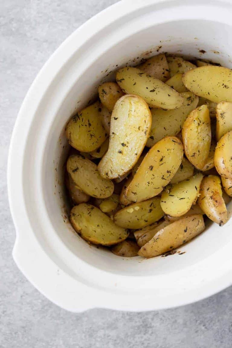 Garlic Herb Slow Cooker Potatoes Delish Knowledge