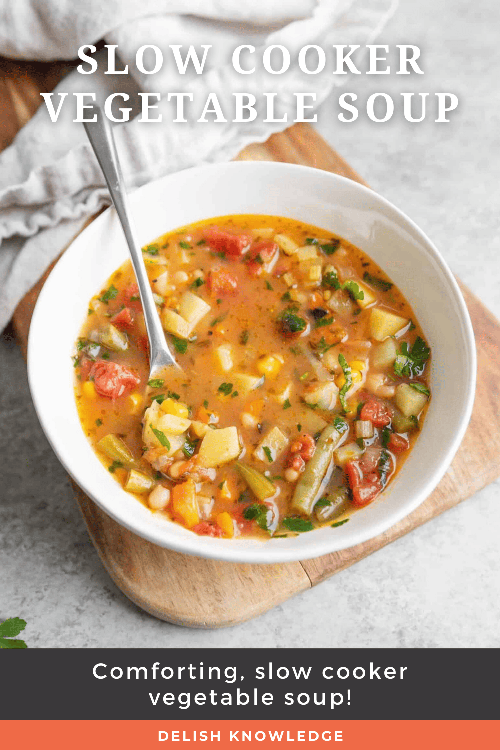 Slow Cooker Vegetable Soup - Delish Knowledge