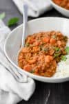 Spicy Coconut Curry Lentils! These lentils are the perfect quick weeknight meal. Curried lentils in a tomato coconut sauce, ready in just 30 minutes! #vegan and #glutenfree | www.delishknowledge.com