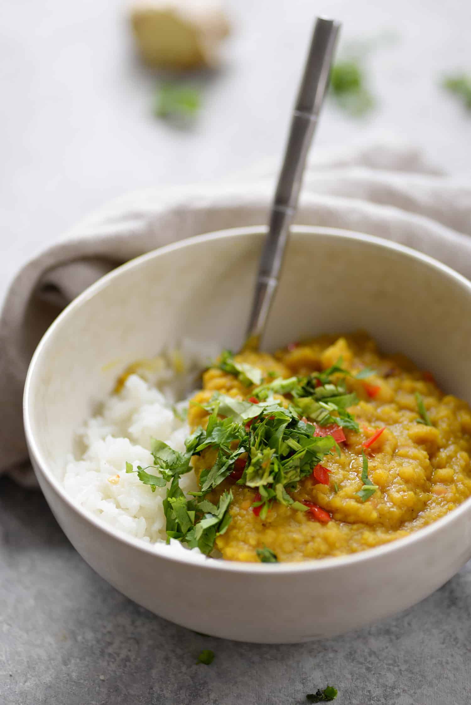 Spicy Red Lentils and Rice 4 Spicy Red Lentils And Rice! If You Love Indian Dal, You'Ve Gotta Try This Healthy, Vegan And Gluten-Free Dish. Spiced Lentils In A Savory Curry Sauce Served With Rice. | Www.delishknowledge.com
