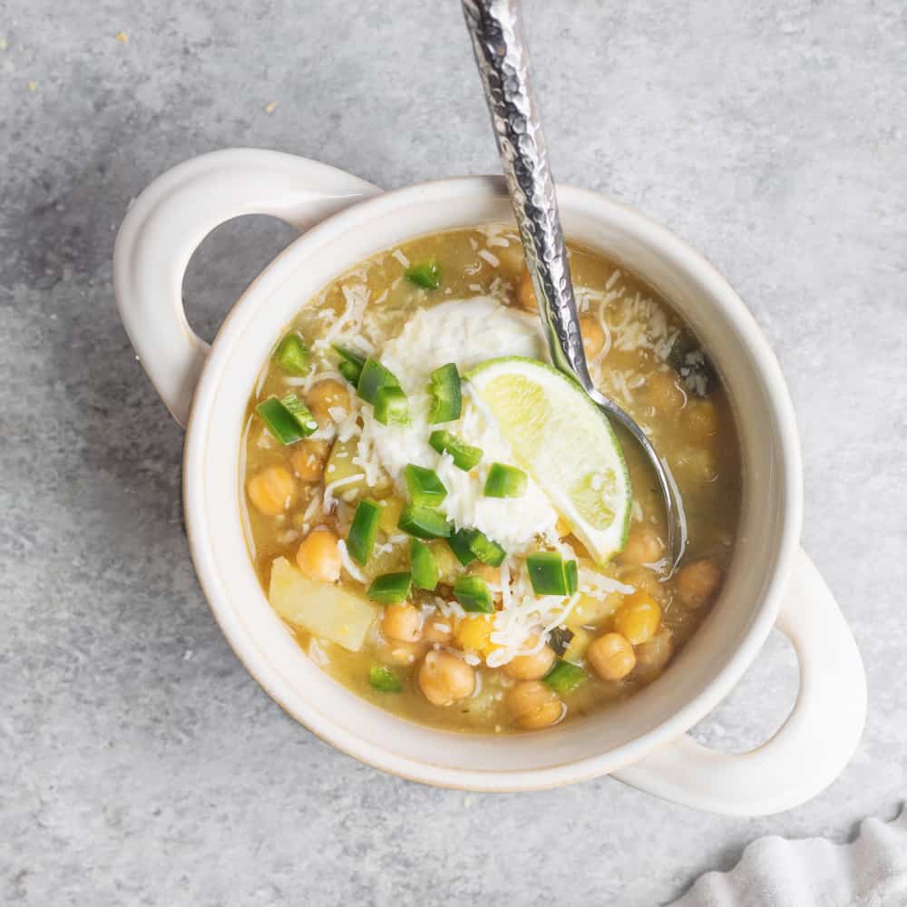 Spicy Vegan Salsa Verde Soup